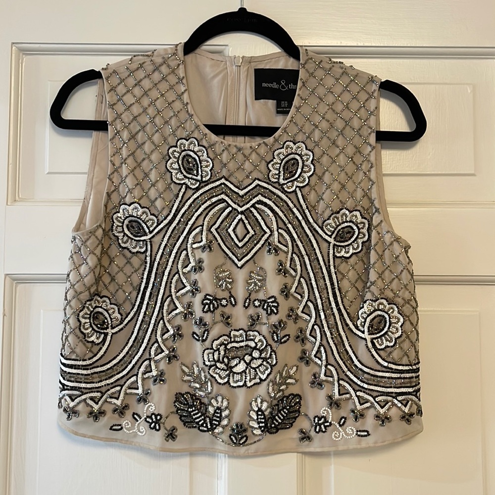 Needle & Thread Embellished Crop Top